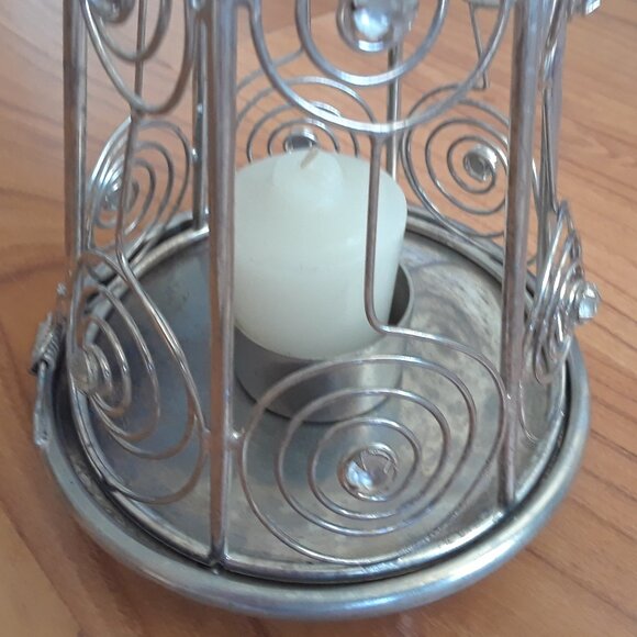 Silver Metal Christmas Tree Candle Holder - Picture 3 of 12